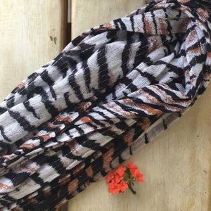 🌷Tiger🌷 Stripe Animal Print Scarf Black White